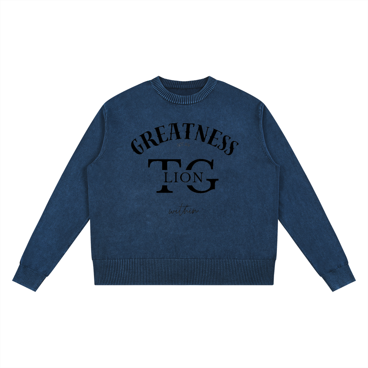 T.G.Lion Mineral Wash Oversized Sweater