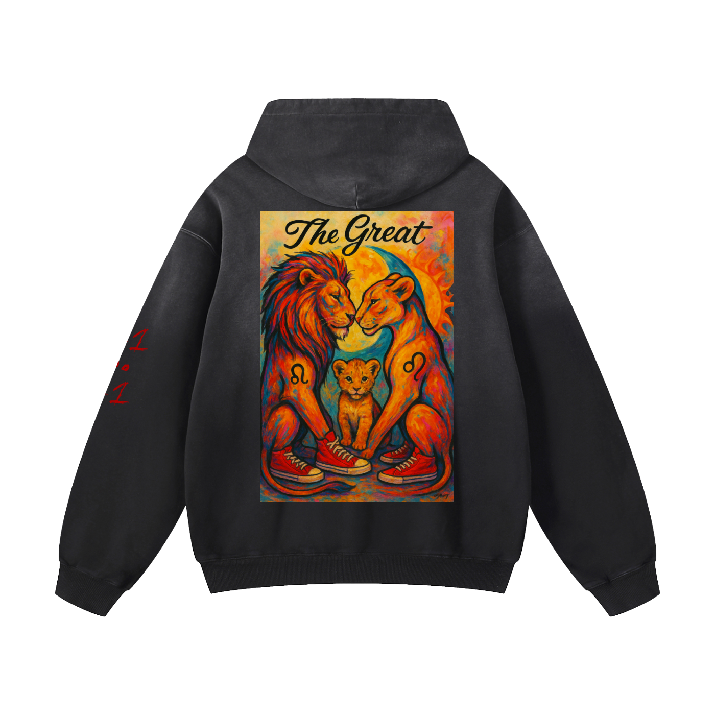 T.G. Lion Sun fade Oversized Hoodie