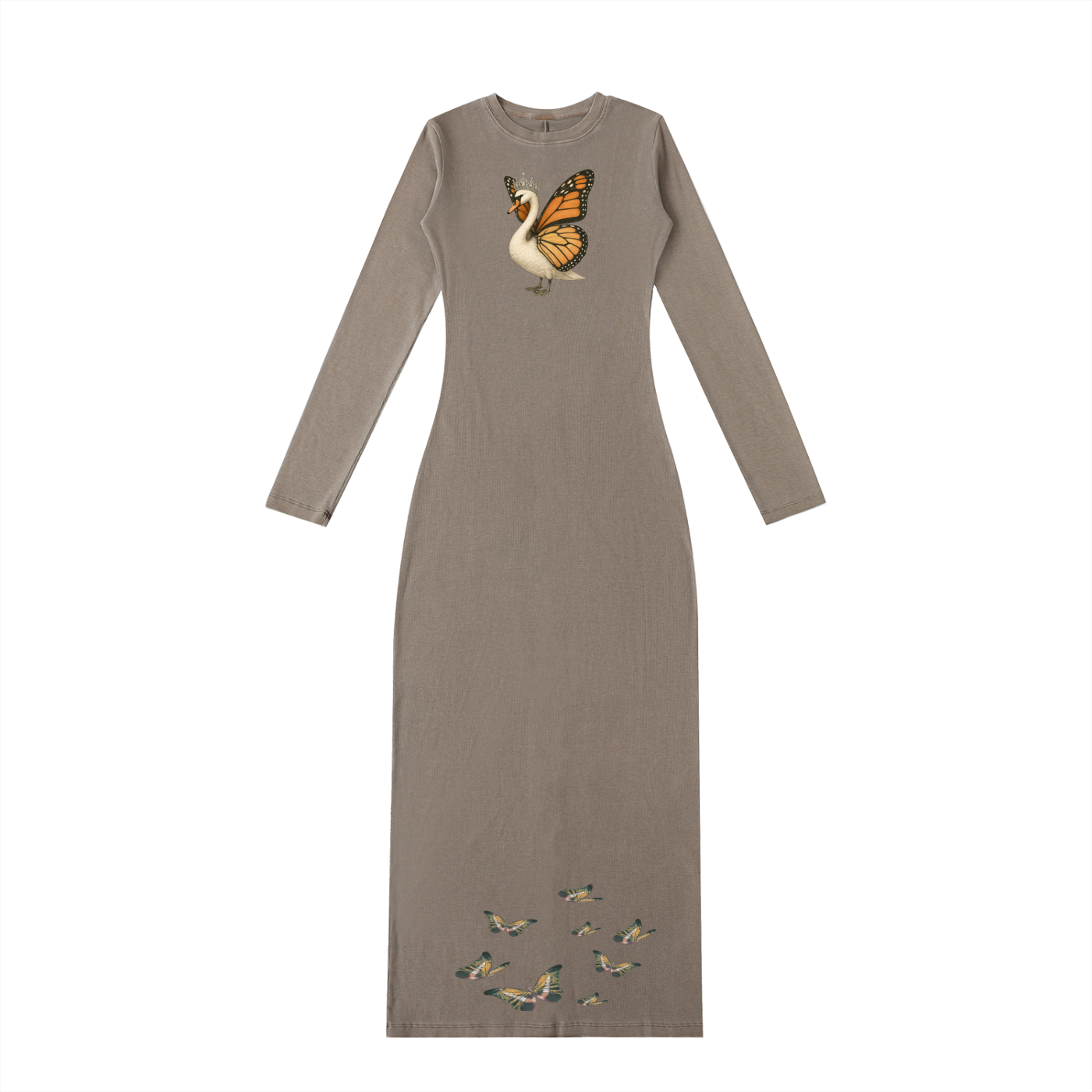 ButterSwan Dyed Washed Slit Maxi Dress