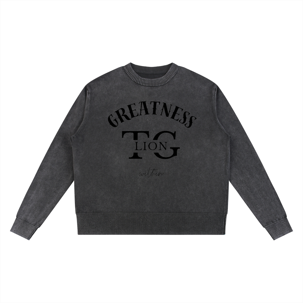 T.G.Lion Mineral Wash Oversized Sweater