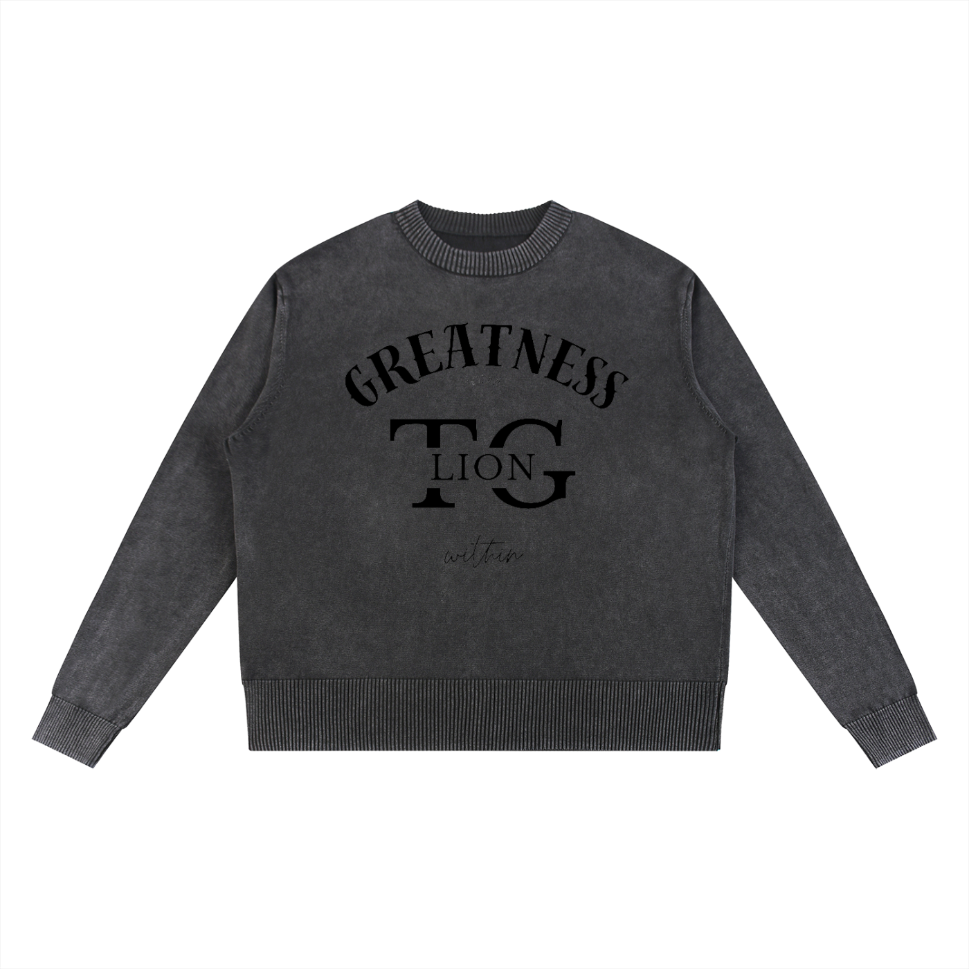 T.G.Lion Mineral Wash Oversized Sweater