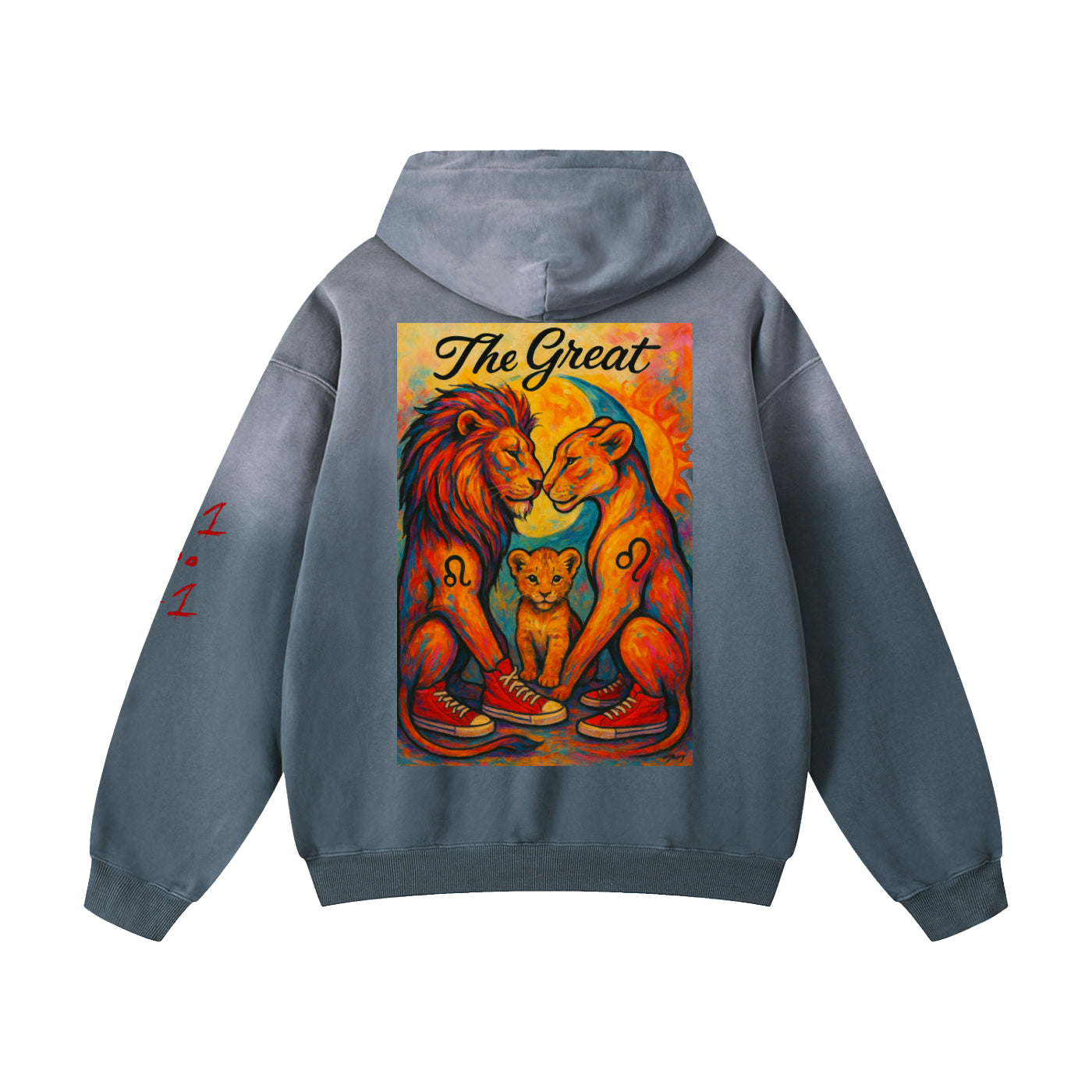 T.G. Lion Sun fade Oversized Hoodie