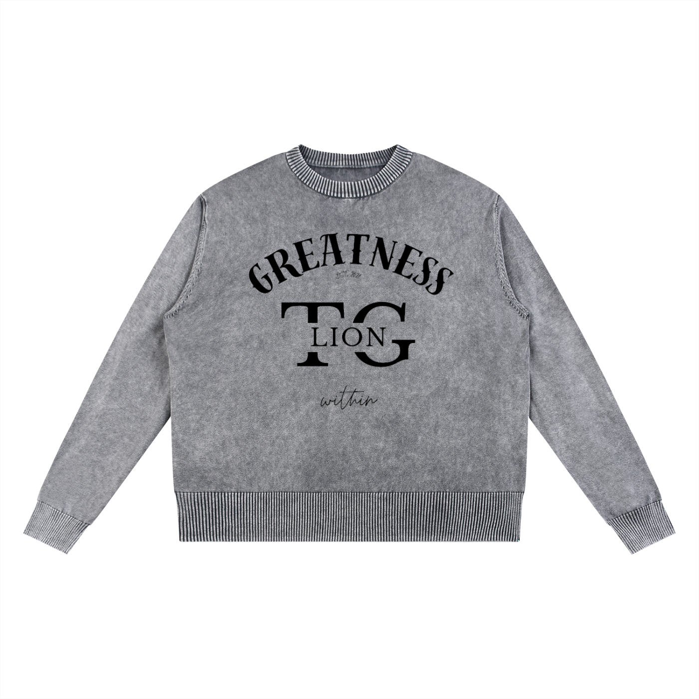T.G.Lion Mineral Wash Oversized Sweater