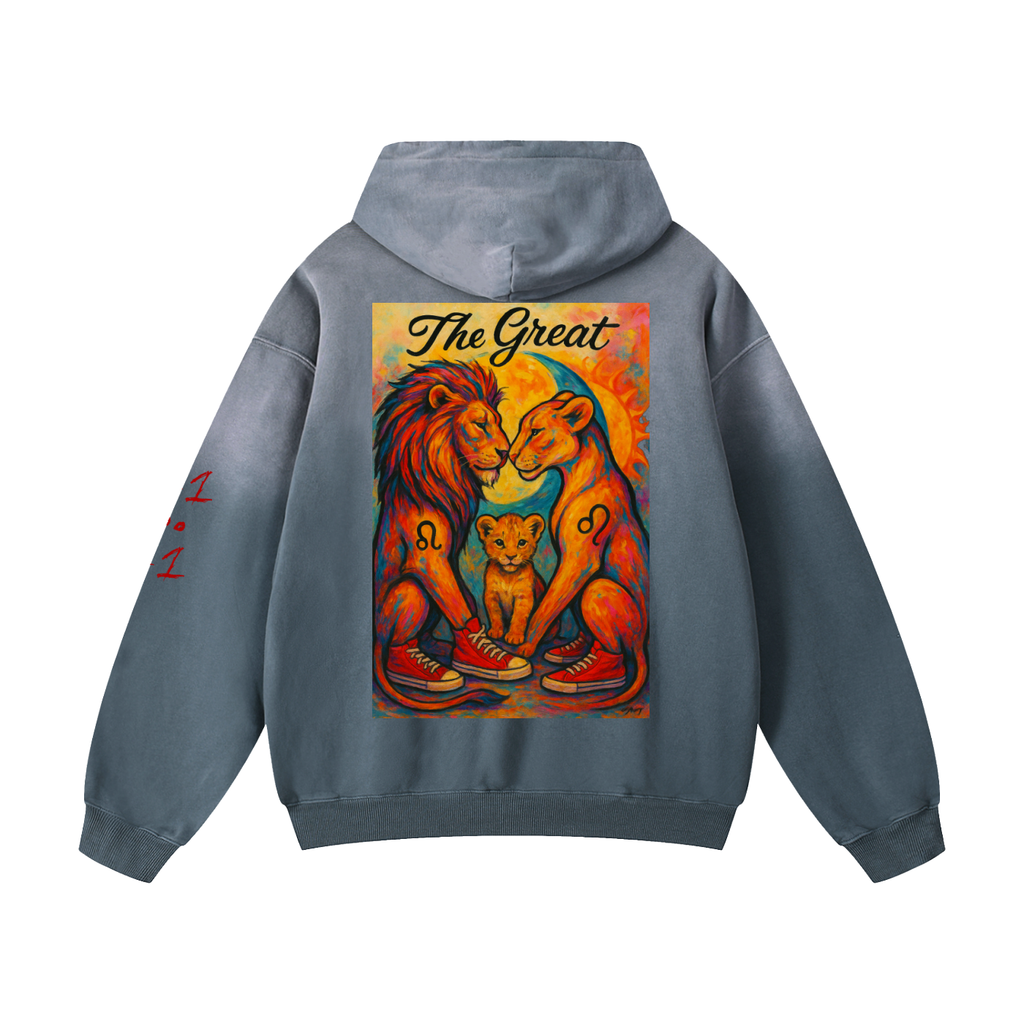 T.G. Lion Sun fade Oversized Hoodie