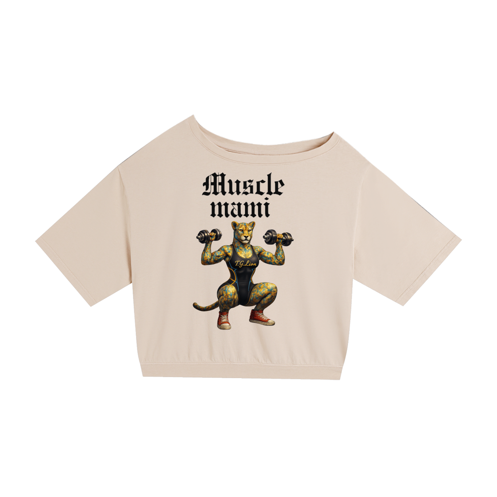 T.G.Lion Asymmetric Shoulder Oversized T-Shirt