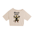 T.G.Lion Asymmetric Shoulder Oversized T-Shirt