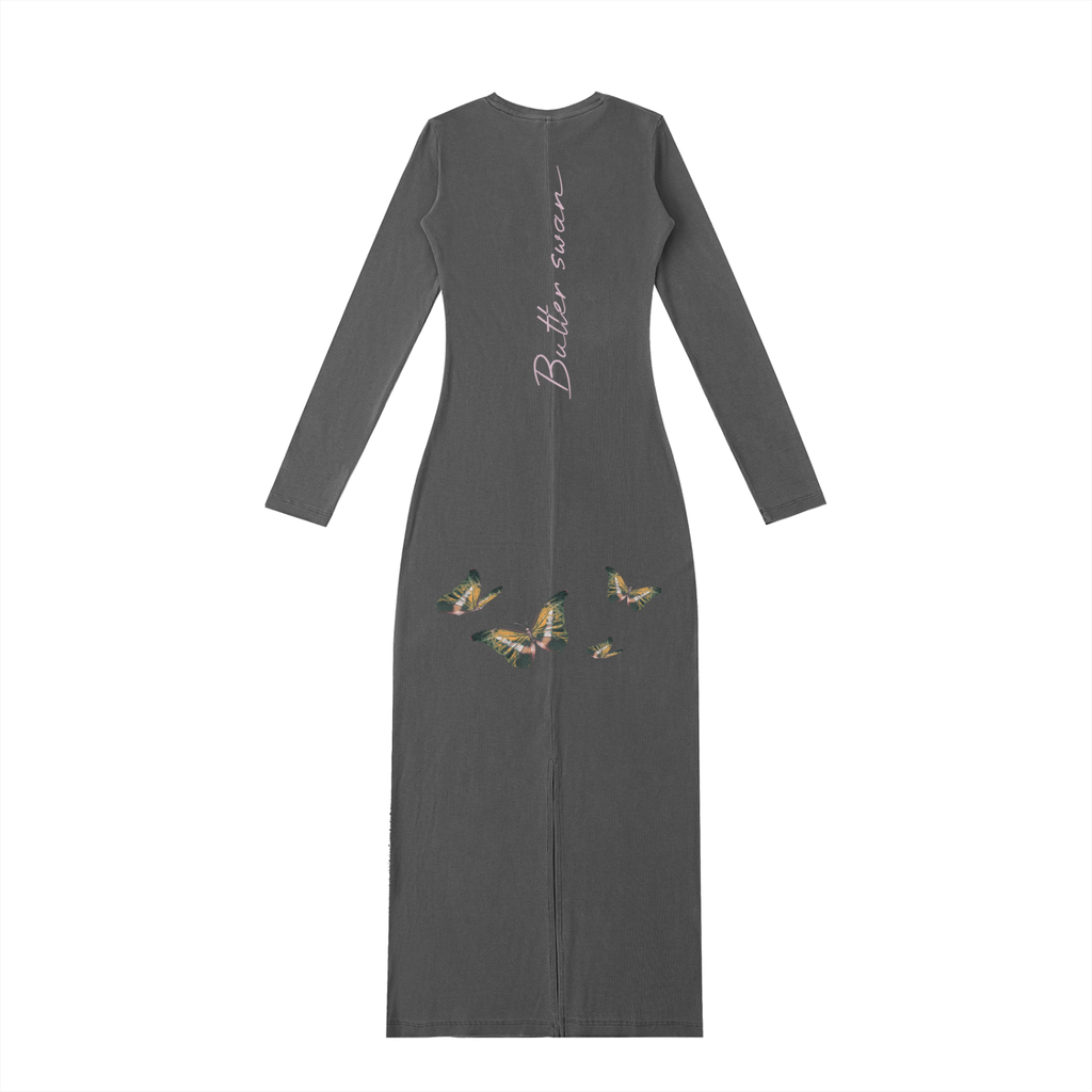 ButterSwan Dyed Washed Slit Maxi Dress